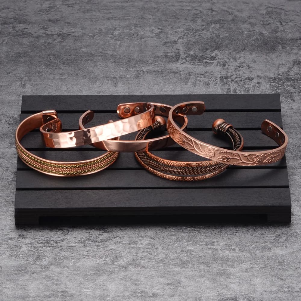 Vinterly Pure Copper Bracelets Men Magnetic Arthritis Relief Adjustable Magnets Cuff Banglse Health Energy Jewelry Women Men