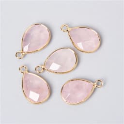 3pcs/set Natural Aventurine Rose Pink Quartzs Opal Stone Pendants Charm DIY Making Necklace Earrings For Women Exquisite Jewelry