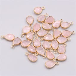 3pcs/set Natural Aventurine Rose Pink Quartzs Opal Stone Pendants Charm DIY Making Necklace Earrings For Women Exquisite Jewelry