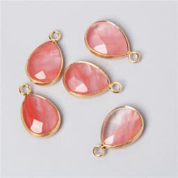 3pcs/set Natural Aventurine Rose Pink Quartzs Opal Stone Pendants Charm DIY Making Necklace Earrings For Women Exquisite Jewelry