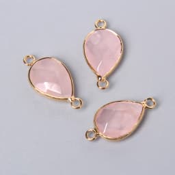 3pcs/set Natural Aventurine Rose Pink Quartzs Opal Stone Pendants Charm DIY Making Necklace Earrings For Women Exquisite Jewelry