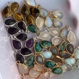 3pcs/set Natural Aventurine Rose Pink Quartzs Opal Stone Pendants Charm DIY Making Necklace Earrings For Women Exquisite Jewelry