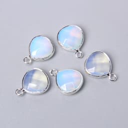 3pcs/set Natural Aventurine Rose Pink Quartzs Opal Stone Pendants Charm DIY Making Necklace Earrings For Women Exquisite Jewelry