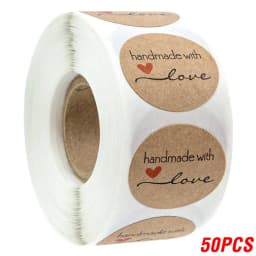 50-500pcs Kraft Paper Homemade With Love Stickers Scrapbooking For Envelope And Package Seal Labels Sticker Stationery Handmade