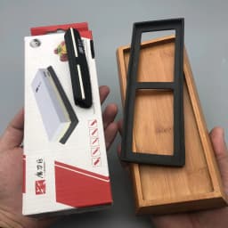 TAIDEA Sharpening Stone Kitchen Knife Sharpener With Angle Guide Bamboo Base Knives Grinder Grit 1000 3000# Whetstone Apex Edge
