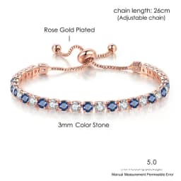 Adjustable Tennis CZ Bracelet For Women Sparking Zircon Rose Gold Color Bracelet on Hand Gift to Friends Fashion Jewelry H017
