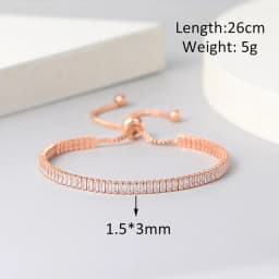 Adjustable Tennis CZ Bracelet For Women Sparking Zircon Rose Gold Color Bracelet on Hand Gift to Friends Fashion Jewelry H017