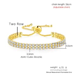 Adjustable Tennis CZ Bracelet For Women Sparking Zircon Rose Gold Color Bracelet on Hand Gift to Friends Fashion Jewelry H017