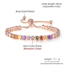 Adjustable Tennis CZ Bracelet For Women Sparking Zircon Rose Gold Color Bracelet on Hand Gift to Friends Fashion Jewelry H017