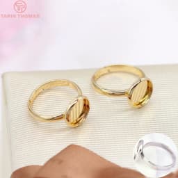 (3408) 6PCS 19.5MM 24K Gold Color Brass Fit Cabochon Beads Round Trays Bezels Base Rings Settings Jewelry Findings Accessories