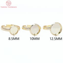 (3408) 6PCS 19.5MM 24K Gold Color Brass Fit Cabochon Beads Round Trays Bezels Base Rings Settings Jewelry Findings Accessories