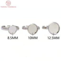 (3408) 6PCS 19.5MM 24K Gold Color Brass Fit Cabochon Beads Round Trays Bezels Base Rings Settings Jewelry Findings Accessories