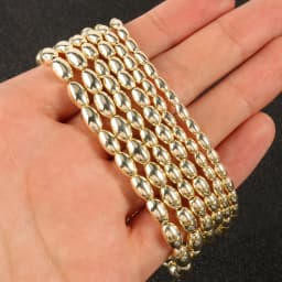 9K Gold Color Hematite Square Heart Round Shape Natural Beads Loose Stone Beads For Jewelry Making DIY Bracelet Necklace 15inch
