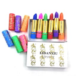 6pcs Magic Color Changing Lipstick Spotting Lipgloss Lipstick Long Lasting Lip Liner Butterfly Green Lipstick Cosmetics Makeup