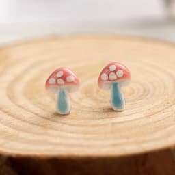 Multicolor Mushrooms Ceramic Earrings Fashion Gift Ear Studs Jewelry Wholesale For Women Girl #LY335