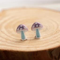 Multicolor Mushrooms Ceramic Earrings Fashion Gift Ear Studs Jewelry Wholesale For Women Girl #LY335