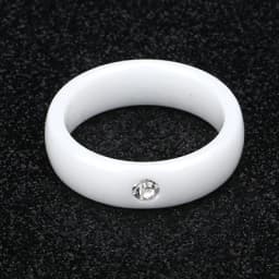 Fashion 2 Layers Black White Ceramic Crystal Wedding Rings For Women Wedding Jewelry Stainless Steel Rhinestone Engagement Gifts