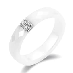 Fashion 2 Layers Black White Ceramic Crystal Wedding Rings For Women Wedding Jewelry Stainless Steel Rhinestone Engagement Gifts