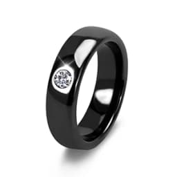 Fashion 2 Layers Black White Ceramic Crystal Wedding Rings For Women Wedding Jewelry Stainless Steel Rhinestone Engagement Gifts