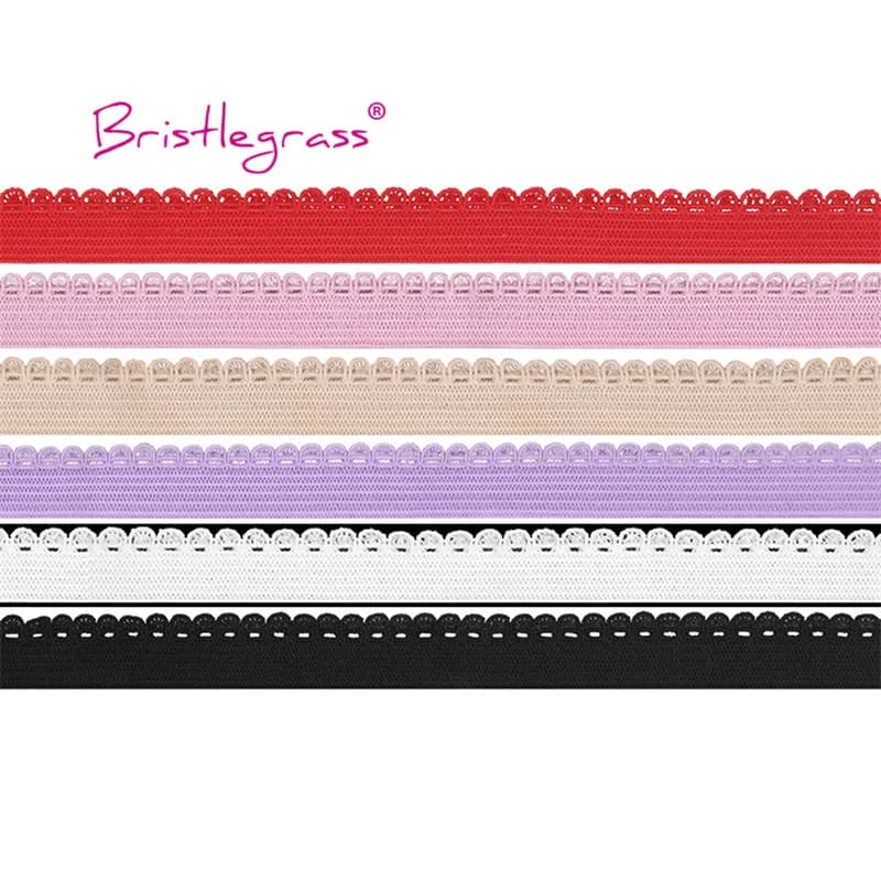 BRISTLEGRASS 2 5 10 Yard 3/8" 10mm Picot Loop Frilly Lace Trim Elastics Decorative Spandex Band Tape Lingerie Dress Sewing Craft