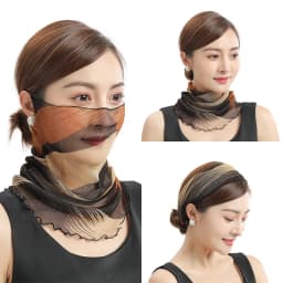 New Style Bib Women's Hedging Thin Sunscreen Veil Small Silk Scarf Neck Guard Mask Women Gauze Scarf with shining