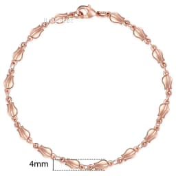 Bracelets for Women Men 585 Rose Gold Color Copper Curb Cuban Snail Link Chain Bracelet On Hand Jewelry Gifts 18cm-23cm GBB1