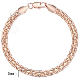 Bracelets for Women Men 585 Rose Gold Color Copper Curb Cuban Snail Link Chain Bracelet On Hand Jewelry Gifts 18cm-23cm GBB1