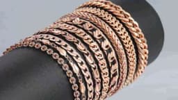 Bracelets for Women Men 585 Rose Gold Color Copper Curb Cuban Snail Link Chain Bracelet On Hand Jewelry Gifts 18cm-23cm GBB1