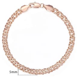 Bracelets for Women Men 585 Rose Gold Color Copper Curb Cuban Snail Link Chain Bracelet On Hand Jewelry Gifts 18cm-23cm GBB1