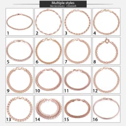 Bracelets for Women Men 585 Rose Gold Color Copper Curb Cuban Snail Link Chain Bracelet On Hand Jewelry Gifts 18cm-23cm GBB1