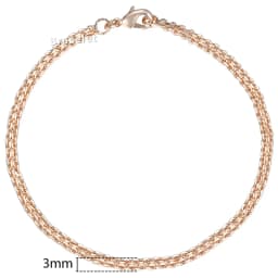 Bracelets for Women Men 585 Rose Gold Color Copper Curb Cuban Snail Link Chain Bracelet On Hand Jewelry Gifts 18cm-23cm GBB1