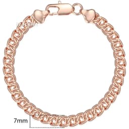 Bracelets for Women Men 585 Rose Gold Color Copper Curb Cuban Snail Link Chain Bracelet On Hand Jewelry Gifts 18cm-23cm GBB1