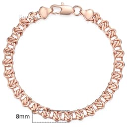 Bracelets for Women Men 585 Rose Gold Color Copper Curb Cuban Snail Link Chain Bracelet On Hand Jewelry Gifts 18cm-23cm GBB1