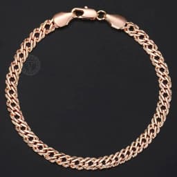 Bracelets for Women Men 585 Rose Gold Color Copper Curb Cuban Snail Link Chain Bracelet On Hand Jewelry Gifts 18cm-23cm GBB1