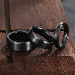 Kolmnsta 4/6/8mm Black Ceramic Ring Anti-Allergy Men Brushed Couple Wedding Band Engagement Rings For Women Size 4-15 Anel