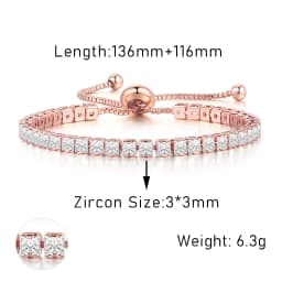 Adjustable Various Size Tennis Bracelet For Women Geometric Clear Zircon Wedding Party Jewellry Drop Shipping Items 2024 DZH007