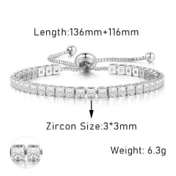 Adjustable Various Size Tennis Bracelet For Women Geometric Clear Zircon Wedding Party Jewellry Drop Shipping Items 2024 DZH007