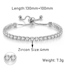 Adjustable Various Size Tennis Bracelet For Women Geometric Clear Zircon Wedding Party Jewellry Drop Shipping Items 2024 DZH007
