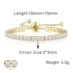 Adjustable Various Size Tennis Bracelet For Women Geometric Clear Zircon Wedding Party Jewellry Drop Shipping Items 2024 DZH007