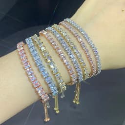 Adjustable Various Size Tennis Bracelet For Women Geometric Clear Zircon Wedding Party Jewellry Drop Shipping Items 2024 DZH007