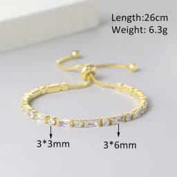 Adjustable Various Size Tennis Bracelet For Women Geometric Clear Zircon Wedding Party Jewellry Drop Shipping Items 2024 DZH007