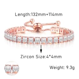 Adjustable Various Size Tennis Bracelet For Women Geometric Clear Zircon Wedding Party Jewellry Drop Shipping Items 2024 DZH007