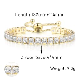 Adjustable Various Size Tennis Bracelet For Women Geometric Clear Zircon Wedding Party Jewellry Drop Shipping Items 2024 DZH007