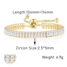 Adjustable Various Size Tennis Bracelet For Women Geometric Clear Zircon Wedding Party Jewellry Drop Shipping Items 2024 DZH007