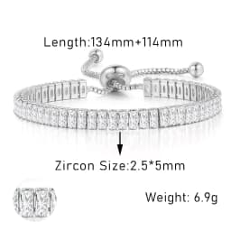Adjustable Various Size Tennis Bracelet For Women Geometric Clear Zircon Wedding Party Jewellry Drop Shipping Items 2024 DZH007