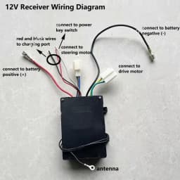 1Set 27MHZ 4CH Remote Controller Kit with 6V 12V Receiver Board for RC Kids Driving Children's Electric Cars Steering Control