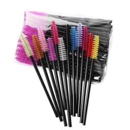 HOT 50 Pcs Disposable Hollow Rod Mascara Brush Eyebrow Eye Lash Black Wand Brushes Eyelash Extension Women Makeup Tools