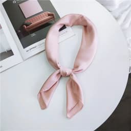 Fashion Solid Kerchief Women Head Scarf For Hair Pink Green White Silk Neck Scarfs Female 70cm*70cm Square Bandanas Lady Scarves