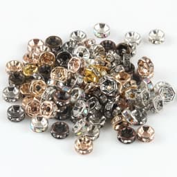 100pcs/lot Red Copper Rhinestone Rondelle Crystal Bead Big Hole Loose Spacer Beads for DIY Jewelry Making Accessories Supplie
