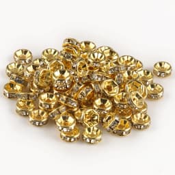 100pcs/lot Red Copper Rhinestone Rondelle Crystal Bead Big Hole Loose Spacer Beads for DIY Jewelry Making Accessories Supplie